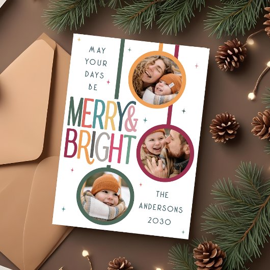 明るいカラフル写真かわいいレトロスター シーズンカード