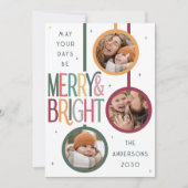 明るいカラフル写真かわいいレトロスター シーズンカード (正面)