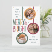 明るいカラフル写真かわいいレトロスター シーズンカード (スタンド正面)