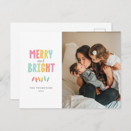 明るいカラフル写真メリーの休日はがき シーズンポストカード (正面/裏面)