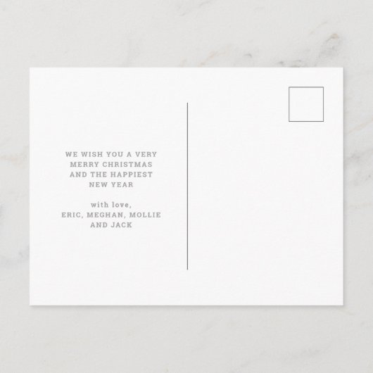 明るいカラフル写真メリーの休日はがき シーズンポストカード (裏面)