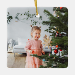 明るいカラフル写真メリークリスマス セラミックオーナメント