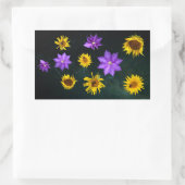 明るいカラフル切り出し花長方形ステッキ 長方形シール (バッグ)