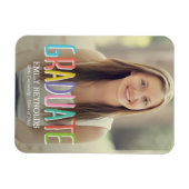 明るいカラフル卒業発表マグネット マグネット (横)