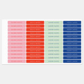 明るいカラフル名前ラベル ラベル (シート)