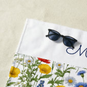 明るいカラフル夏の開花野生のパターン（の模様が）ある花 ビーチタオル (インサイチュ)