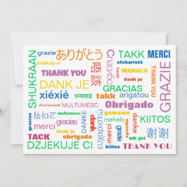 明るいカラフル多言語サンキューカード サンキューカード
