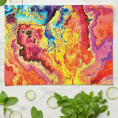 明るいカラフル大理石 キッチンタオル (折り畳み)