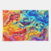 明るいカラフル大理石 キッチンタオル (横)