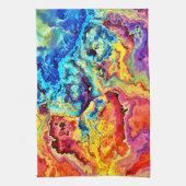明るいカラフル大理石 キッチンタオル (縦)