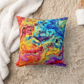 明るいカラフル大理石 クッション (ブランケット)