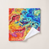 明るいカラフル大理石 バスタオルセット (ウォッシュタオル)