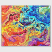 明るいカラフル大理石 ラッピングペーパー (フラット)