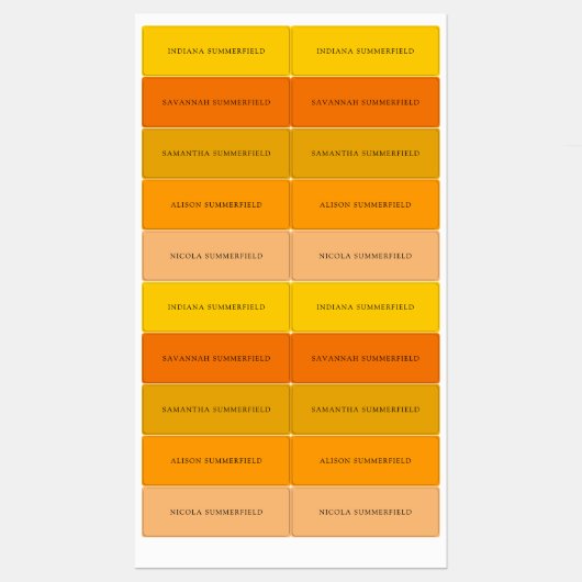 明るいカラフル学校の子供の名前の防水 ラベル (シート)