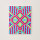 明るいカラフル市松模様 ジグソーパズル (縦)