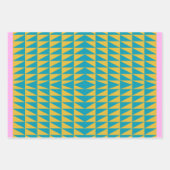 明るいカラフル幾何三角形デザイン ラッピングペーパーシート (正面)