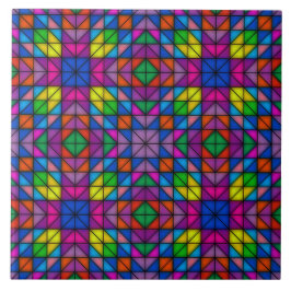 明るいカラフル幾何学模様 タイル