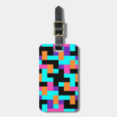 明るいカラフル幾何学模様 ラゲッジタグ (正面縦)