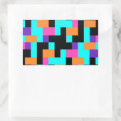 明るいカラフル幾何学模様 長方形シール (バッグ)