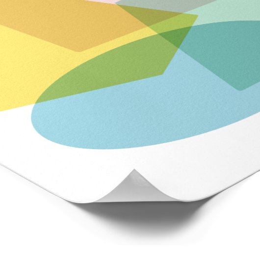 明るいカラフル幾何学的シェイプのコラージュ ポスター (角)