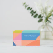 明るいカラフル幾何形状クリエイティブアート 名刺 (スタンド正面)