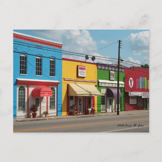 明るいカラフル建物はがき ポストカード (正面)