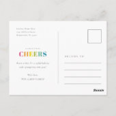 明るいカラフル応援クリスマスフォトホリデー ポストカード (裏面)