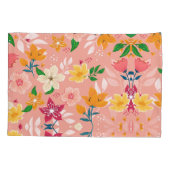 明るいカラフル手絵を描フローラ 枕カバー (裏面-左)