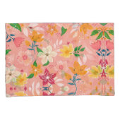 明るいカラフル手絵を描フローラ 枕カバー (正面右)