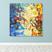 明るいカラフル抽象芸術が渦巻く キャンバスプリント (インサイチュ (ウッドフロア))