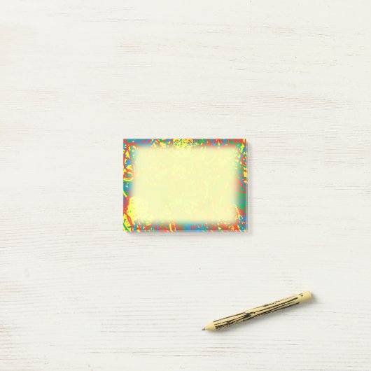 明るいカラフル抽象芸術イエローレッドブルーグリーンアート ポストイット (デスク上)