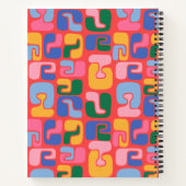 明るいカラフル抽象芸術シェイプパーソナライズされた名 ノートブック (裏面)