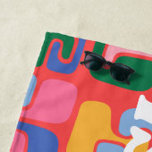 明るいカラフル抽象芸術シェイプパーソナライズされた名 ビーチタオル (インサイチュ)