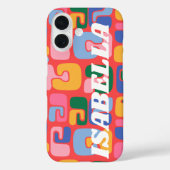 明るいカラフル抽象芸術シェイプパーソナライズされた名 Case-Mate iPhoneケース (裏面)