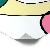 明るいカラフル抽象芸術パターン – ピンクブルーグリーン ポスター (角)