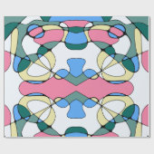 明るいカラフル抽象芸術パターン – ピンクブルーグリーン ラッピングペーパー (フラット)