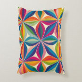 明るいカラフル抽象芸術フローラルパターンプリント アクセントクッション (正面(垂直))