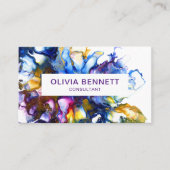 明るいカラフル抽象芸術マーブルアート 名刺 (正面)