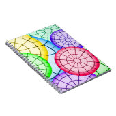 明るいカラフル抽象芸術円パターン ノートブック (右側)