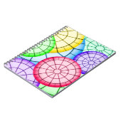 明るいカラフル抽象芸術円パターン ノートブック (左側)