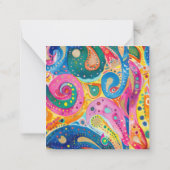 明るいカラフル抽象芸術幾何学的レシピ ノートカード (裏面)