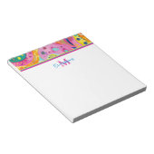 明るいカラフル抽象芸術幾何学的レシピ ノートパッド (アングル)