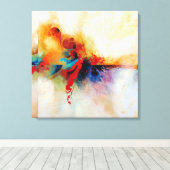 明るいカラフル抽象芸術油彩画 キャンバスプリント (インサイチュ (ウッドフロア))