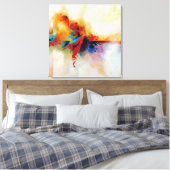 明るいカラフル抽象芸術油彩画 キャンバスプリント (インサイチュ (寝室))