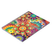 明るいカラフル抽象芸術花模様 ノートブック (左側)