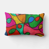 明るいカラフル抽象芸術装飾枕デザイン ランバークッション (裏面)