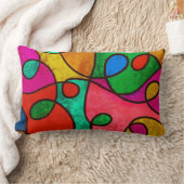 明るいカラフル抽象芸術装飾枕デザイン ランバークッション (ブランケット)