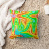 明るいカラフル抽象芸術 クッション (ブランケット)