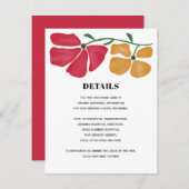 明るいカラフル新しいフローラ結婚の詳細 エンクロージャーカード (正面/裏面)