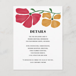 明るいカラフル新しいフローラ結婚の詳細 エンクロージャーカード